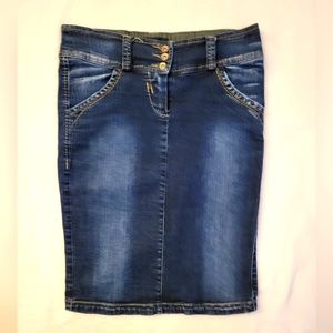 Bulgarian brand Junona Fashion denim pensil skirt